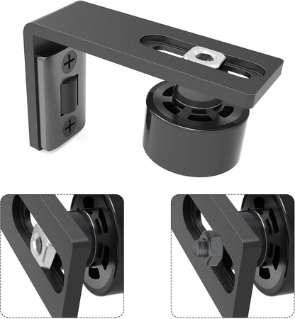 TSMST Sliding Barn Door Floor Guide Adjustable Wall Mount Flush Flat Bottom Door Guides 1Pack Black