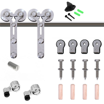 TSMST 6.6FT Sliding Barn Door Hardware Kit, Stainless Steel Heavy Duty Sturdy Barn Door Track for Single Wood Door, Slide Smoothly Quietly (Y Style)