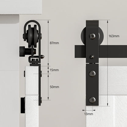 TSMST 2.5ft/76.3cm Bi-Falte Cabinet Mini Schiebetür Hardware Kit, Single Barn Door Track Set, Bewerben Sie sich für Speicher Fenster TV Stand Schrank (kein Schrank)