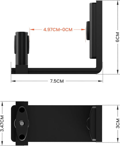 TSMST Schiebetür-Bodenführung,verstellbare Scheunentorführung,schwarz,Scheunentor-Rolle für max.4.8cm dicke Tür,Scheunentor-Bodenrolle,Wandhalterung,Aluminium