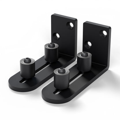 TSMST 2 Pack Sliding Barn Door Bottom Floor Guide,Adjustable Wall Mount Roller Guides,Flush Flat Bottom Design,Roller Ball Smooth,Stable and Smooth,Black