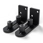 TSMST 2 Pack Sliding Barn Door Bottom Floor Guide,Adjustable Wall Mount Roller Guides,Flush Flat Bottom Design,Roller Ball Smooth,Stable and Smooth,Black