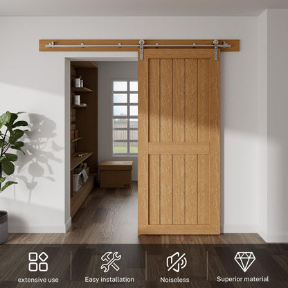 TSMST 305CM/10FT Sliding Barn Door Hardware Kit Track Roller Closet Accessory for Single Door