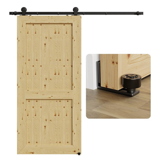 TSMST 200CM/6.6FT Schiebetürbeschläge Schiebetüren Schiebetürsystem Komplettset Laufschiene Rollen Set Verstellbare Bodenschienen T-Form