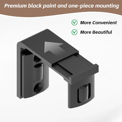 TSMST Scheunentor-Bodenführung für Wand/Tür, verstellbare Schiebetür-Bodenführung, schwarz,Türstopper für Türen mit einer Dicke von 25–48 mm