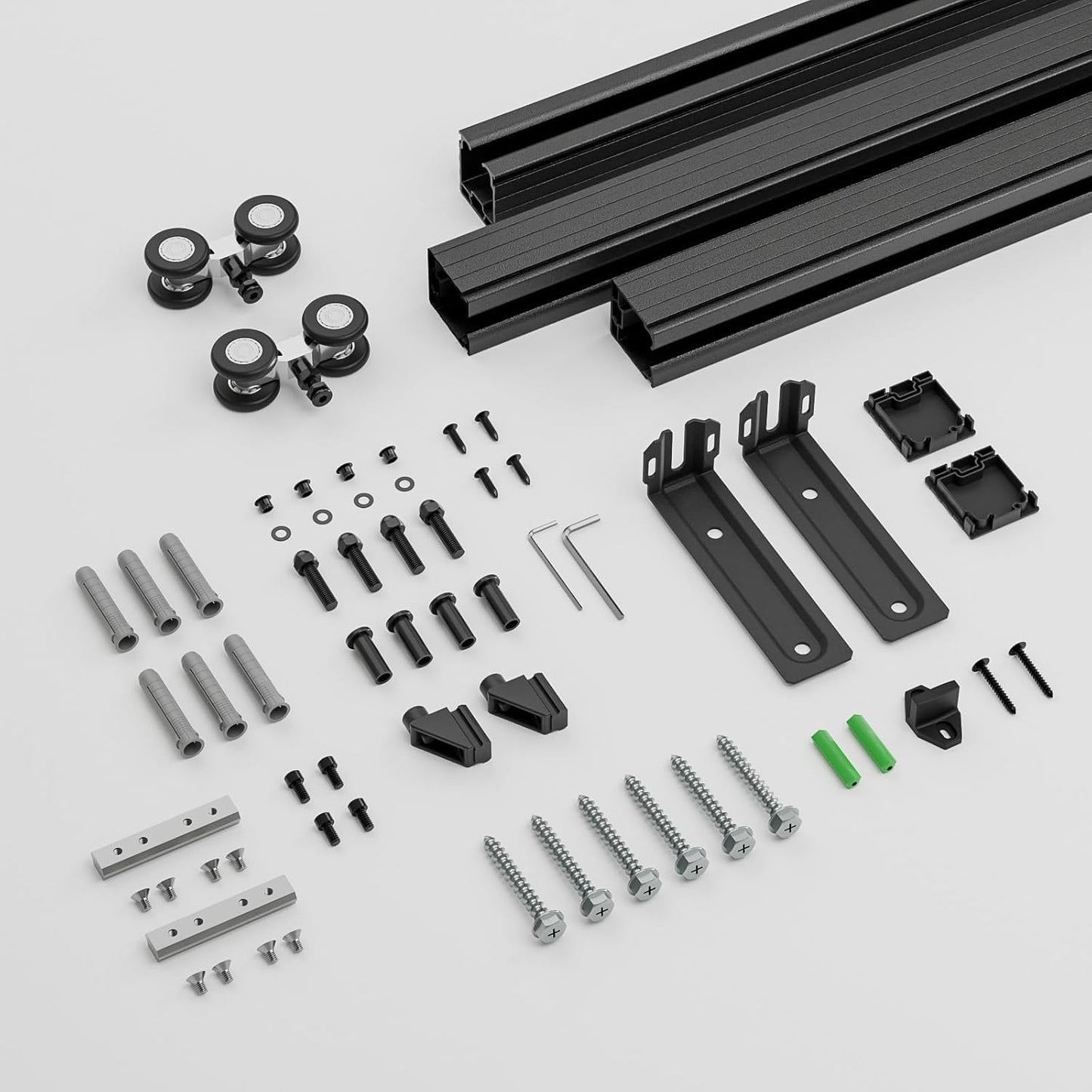 TSMST 200CM/6.6FT Ceiling Mount Sliding Door Track Barn Door Hardware Kit Box Rail Hide Roller Accessory Closet Rail