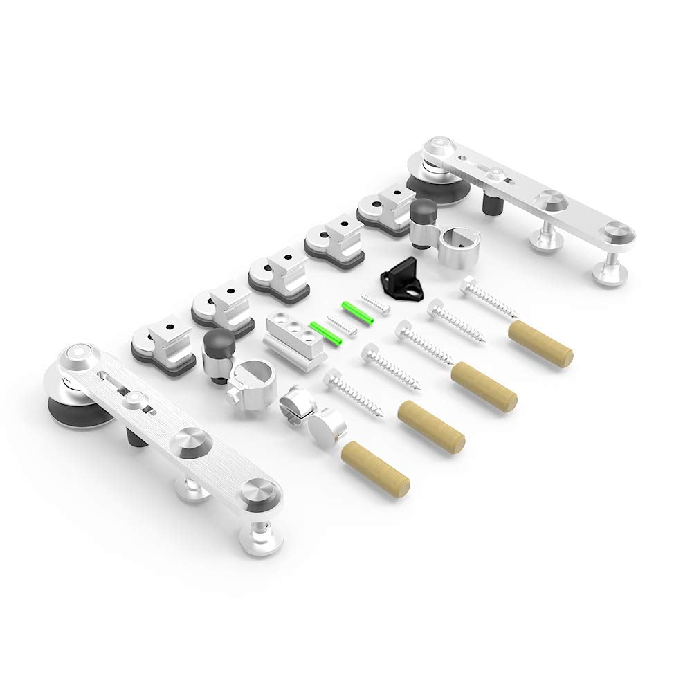 TSMST 244CM/8FT Sliding Door Track Barn Door Hardware Kit Closet Rail Roller Accessory Stainless Steel Material