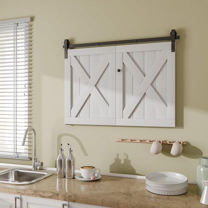 TSMST 4ft/122cm Bi-Falte Cabinet Mini Schiebetür Hardware Kit, Single Barn Door Track Set, Bewerben Sie sich für Speicher Fenster TV Stand Schrank (kein Schrank)