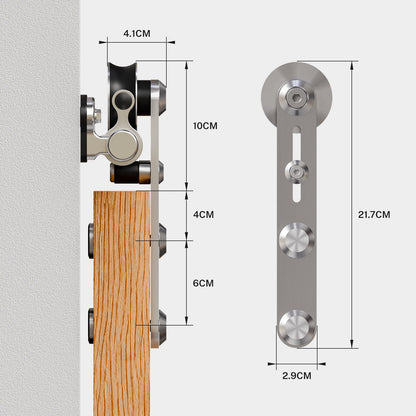 TSMST 305CM/10FT Sliding Barn Door Hardware Kit Track Roller Closet Accessory for Single Door
