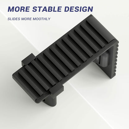 TSMST Schiebetür-Bodenführung,verstellbare Scheunentorführung,schwarz,Scheunentor-Rolle für max.5,1cm dicke Tür,Scheunentor-Bodenrolle,Wandhalterung,Aluminium