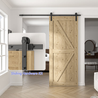 TSMST 6.7FT/202cm Schiebetürsystem Komplett-Set für Schiebetüren,Schwarz Schienen-Kit Passend für eine einzelne Holztür, J-Form