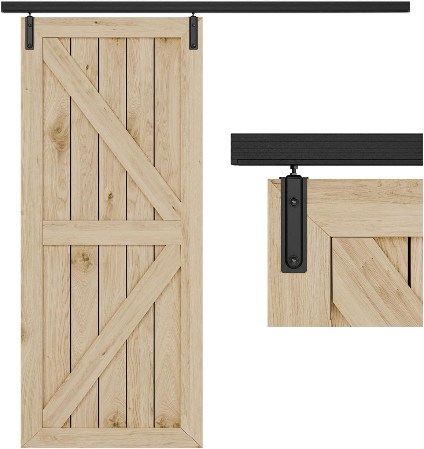 TSMST 152cm Deckenmontage Schiebetürsystem Komplett-Set Schiebetür Set schiene laufschienen mit schiebetürbeschlag