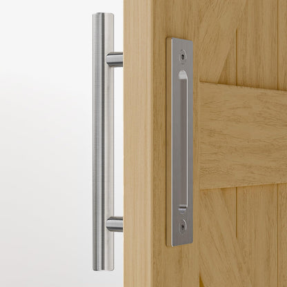 TSMST 24CM Sliding Door Handle Double Sided Barn Door Handle Embedded Invisible Stainless Steel