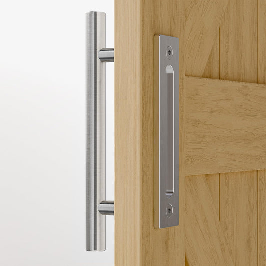 TSMST 24CM Sliding Door Handle Double Sided Barn Door Handle Embedded Invisible Stainless Steel