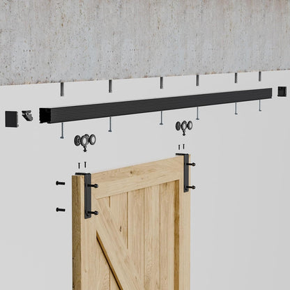 TSMST 244cm Deckenmontage Schiebetürsystem Komplett-Set Schiebetür Set schiene laufschienen mit schiebetürbeschlag
