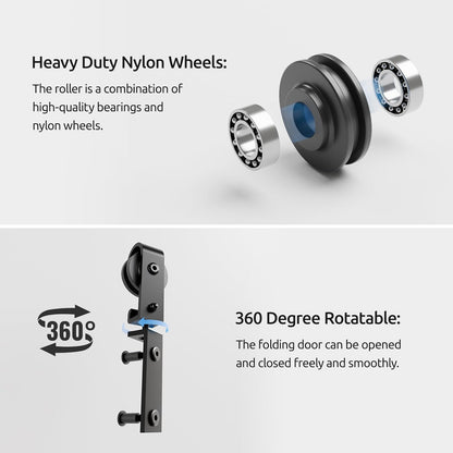 TSMST 4ft/122cm Bi-Falte Cabinet Mini Schiebetür Hardware Kit, Single Barn Door Track Set, Bewerben Sie sich für Speicher Fenster TV Stand Schrank (kein Schrank)