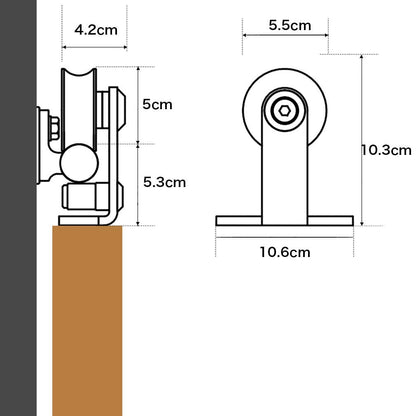 TSMST 365CM/12FT Stainless Steel Sliding Barn Door Hardware Kit Track Roller Closet Accessory for Double Door