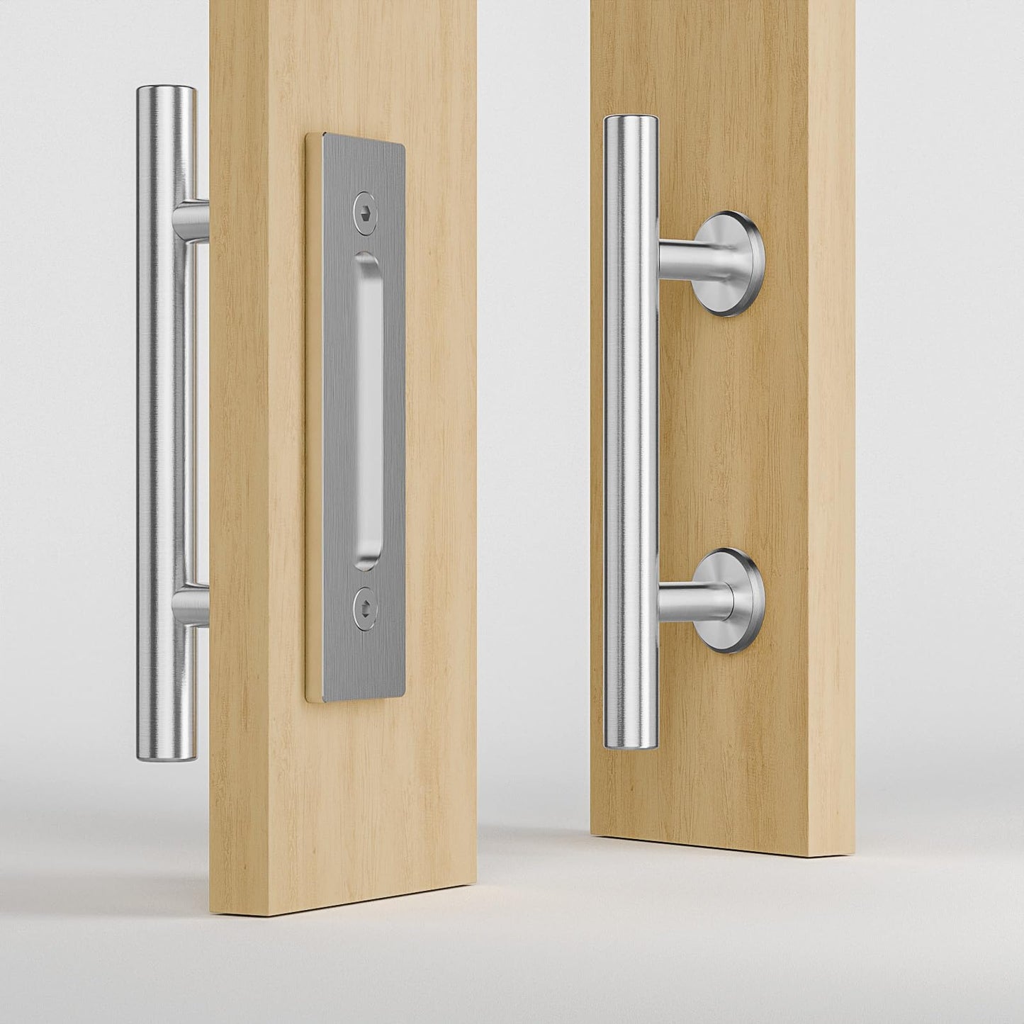 TSMST 24CM Sliding Door Handle Double Sided Barn Door Handle Embedded Invisible Stainless Steel