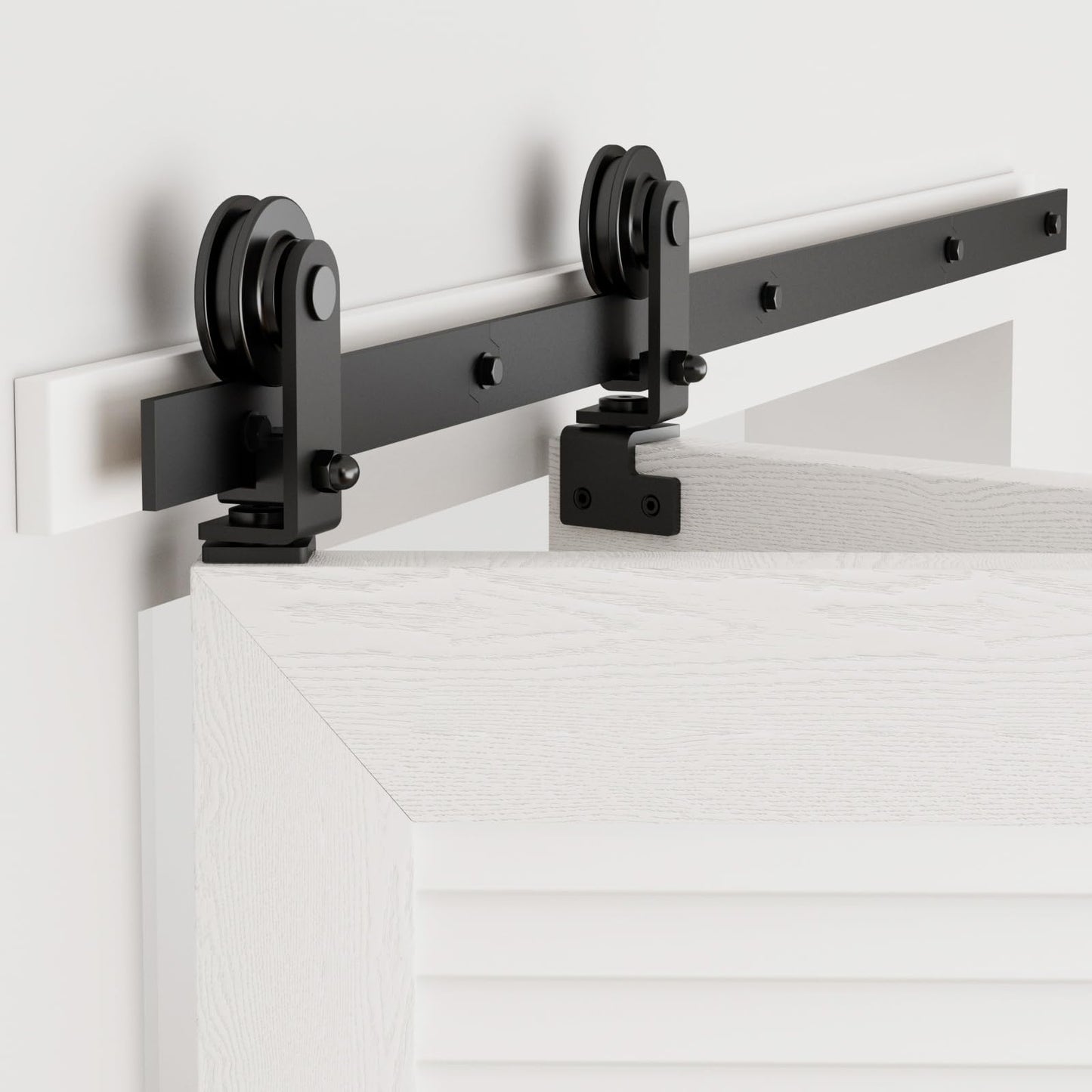 TSMST 100CM/3.3FT Bi-Folding Sliding Barn Door Hardware Kit, Heavy Duty Sturdy Barn Door Track Set, Smoothly and Quietly, for 2 Doors [Hardware Kit Only, No Door ]