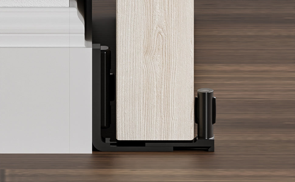 TSMST Sliding Barn Door Adjustable Roller Floor Guide Wall/Door Bottom Guide Flat Style Upgrade