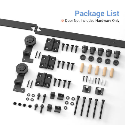 TSMST 120CM/4FT Bi-Folding Sliding Barn Door Hardware Kit, Heavy Duty Sturdy Barn Door Track Set, Smoothly and Quietly, for 2 Doors [Hardware Kit Only, No Door ]