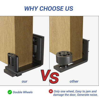 TSMST Adjustable Floor Guide Wall/Door Bottom Guide Sliding Barn Door Hardware Black