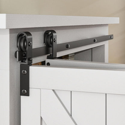 TSMST 2.5ft/76.3cm Bi-Falte Cabinet Mini Schiebetür Hardware Kit, Single Barn Door Track Set, Bewerben Sie sich für Speicher Fenster TV Stand Schrank (kein Schrank)