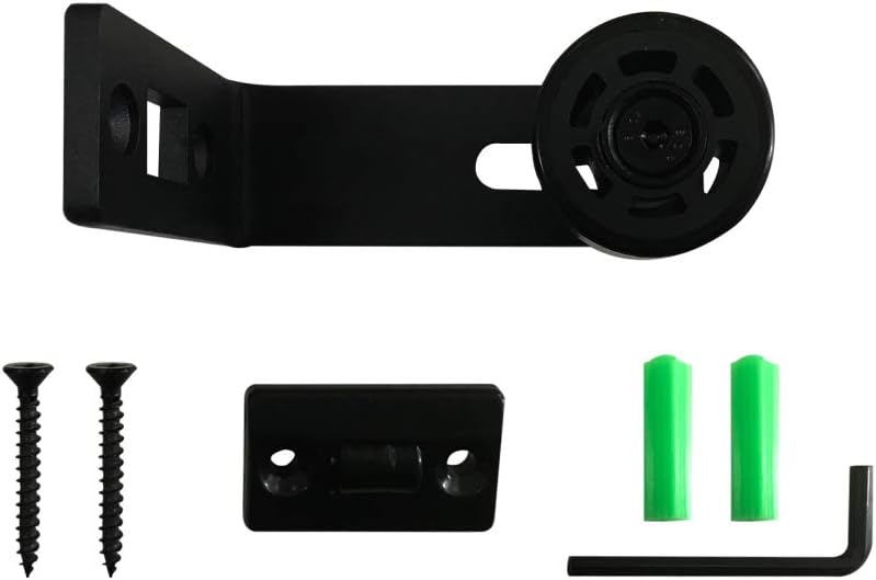 TSMST Sliding Barn Door Floor Guide Adjustable Wall Mount Flush Flat Bottom Door Guides 1Pack Black