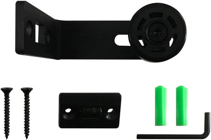 TSMST Sliding Barn Door Floor Guide Adjustable Wall Mount Flush Flat Bottom Door Guides 1Pack Black