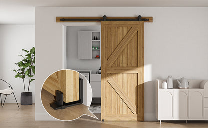 TSMST Sliding Barn Door Adjustable Roller Floor Guide Wall/Door Bottom Guide Flat Style