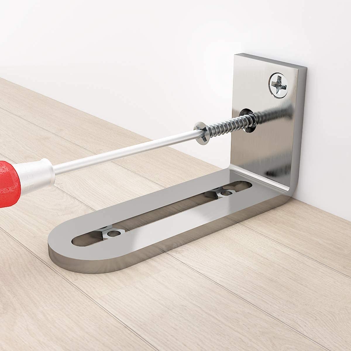 TSMST Adjustable Floor Guide Sliding Barn Door Wall/Door Bottom Guide Stainless Steel Style