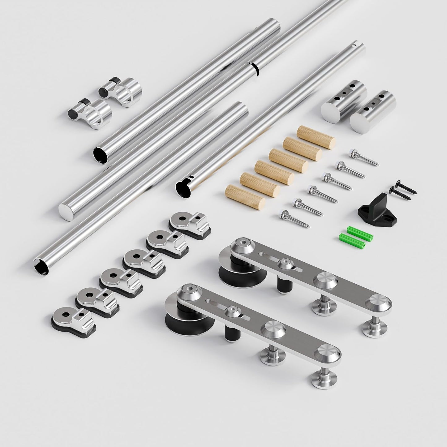 TSMST 167CM/5.5FT Sliding Door Track Barn Door Hardware Kit Closet Rail Roller Accessory Stainless Steel Material