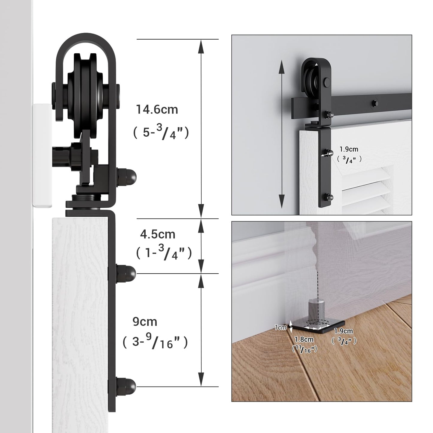 TSMST 150CM/5FT Bi-Folding Sliding Barn Door Hardware,Quietly Simple and Easy to Install for 4 Doors Hardware Kit, Applicable to Door Openings 120-130CM