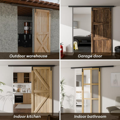 TSMST 152CM/5FT Ceiling Mount Sliding Door Track Barn Door Hardware Kit Box Rail Hide Roller Accessory Closet Rail