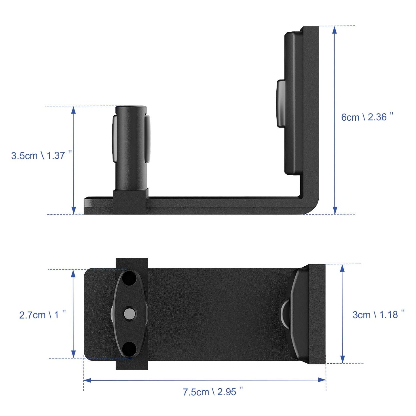 TSMST Adjustable Floor Guide Wall/Door Bottom Guide Sliding Barn Door Hardware Black