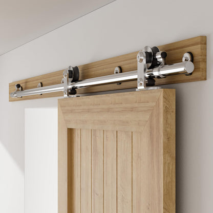 TSMST 152CM/5FT Sliding Barn Door Hardware Kit Track Roller Closet Accessory for Single Door Stainless Steel Kit