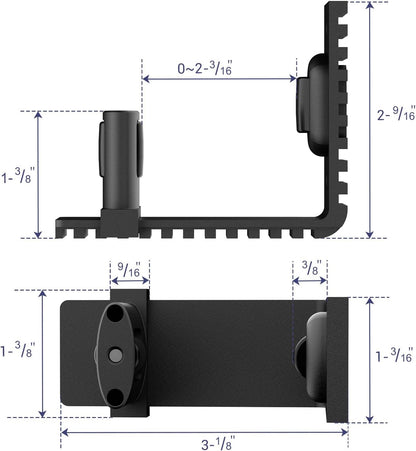 TSMST Schiebetür-Bodenführung,verstellbare Scheunentorführung,schwarz,Scheunentor-Rolle für max.5,1cm dicke Tür,Scheunentor-Bodenrolle,Wandhalterung,Aluminium