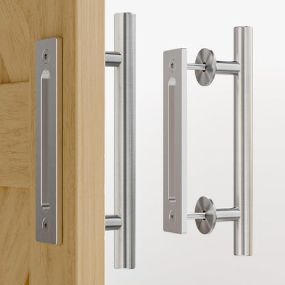 TSMST 24CM Sliding Door Handle Double Sided Barn Door Handle Embedded Invisible Stainless Steel