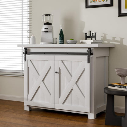 TSMST 3.5ft/106.7cm Bi-Falte Cabinet Mini Schiebetür Hardware Kit, Single Barn Door Track Set, Bewerben Sie sich für Speicher Fenster TV Stand Schrank (kein Schrank)