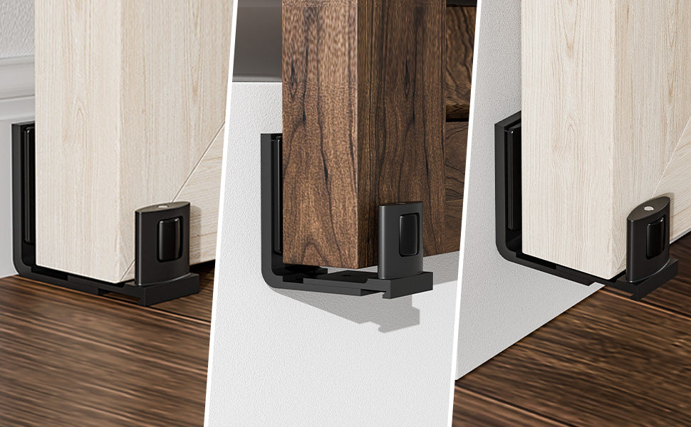 TSMST Sliding Barn Door Adjustable Roller Floor Guide Wall/Door Bottom Guide Flat Style Upgrade