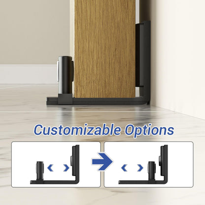 TSMST Adjustable Floor Guide Wall/Door Bottom Guide Sliding Barn Door Hardware Black（2PCS)