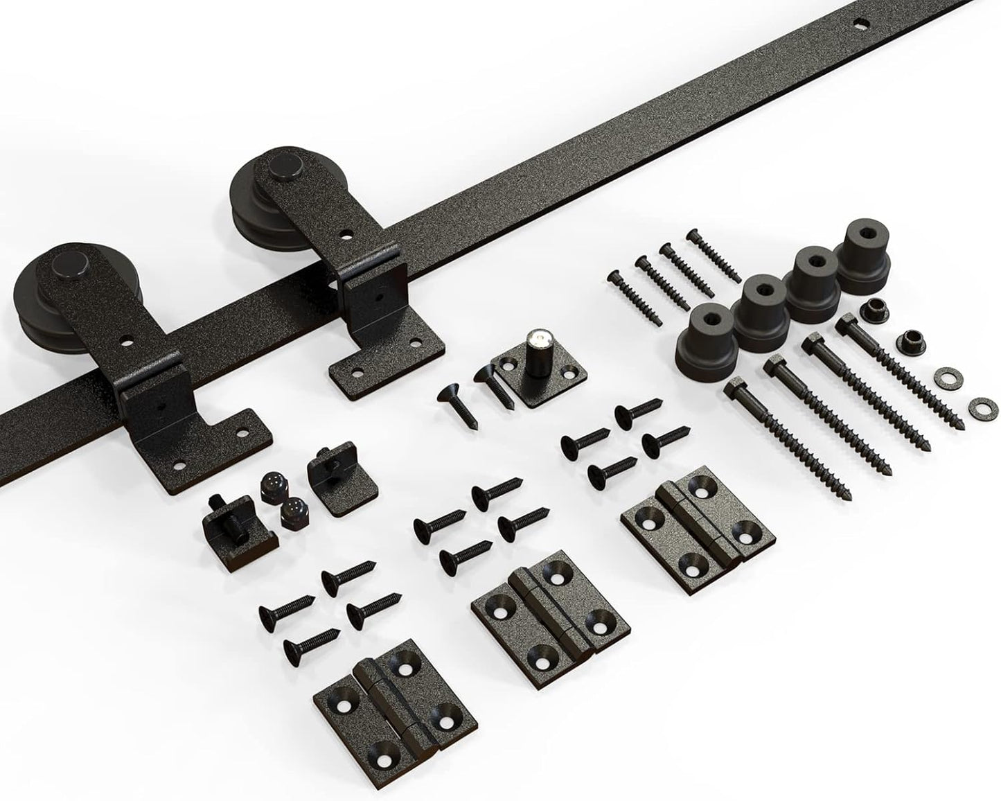 TSMST 76.3cm/2.5ft Bi-Falte Schiebetürsystem Komplett-Set,Platzsparende Scheunentür Spur Set für 2 Türen,Glatt und Ruhig T-Form(keine Tür)