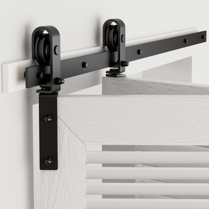 TSMST 106CM/3.5FT Bi-Folding Sliding Barn Door Hardware,Quietly Simple and Easy to Install for 2 Doors Hardware Kit,Applicable to Door Openings 75-85CM